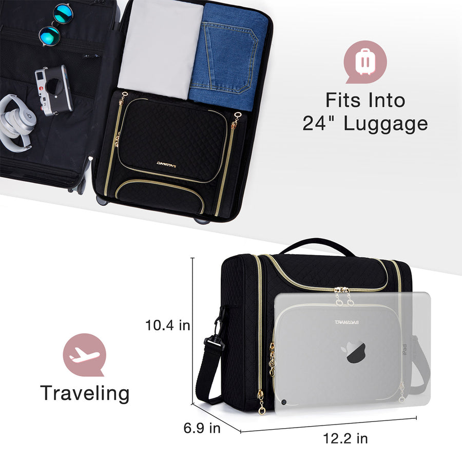 Bonchemin Black Large Capacity Travel Toiletry Bag
