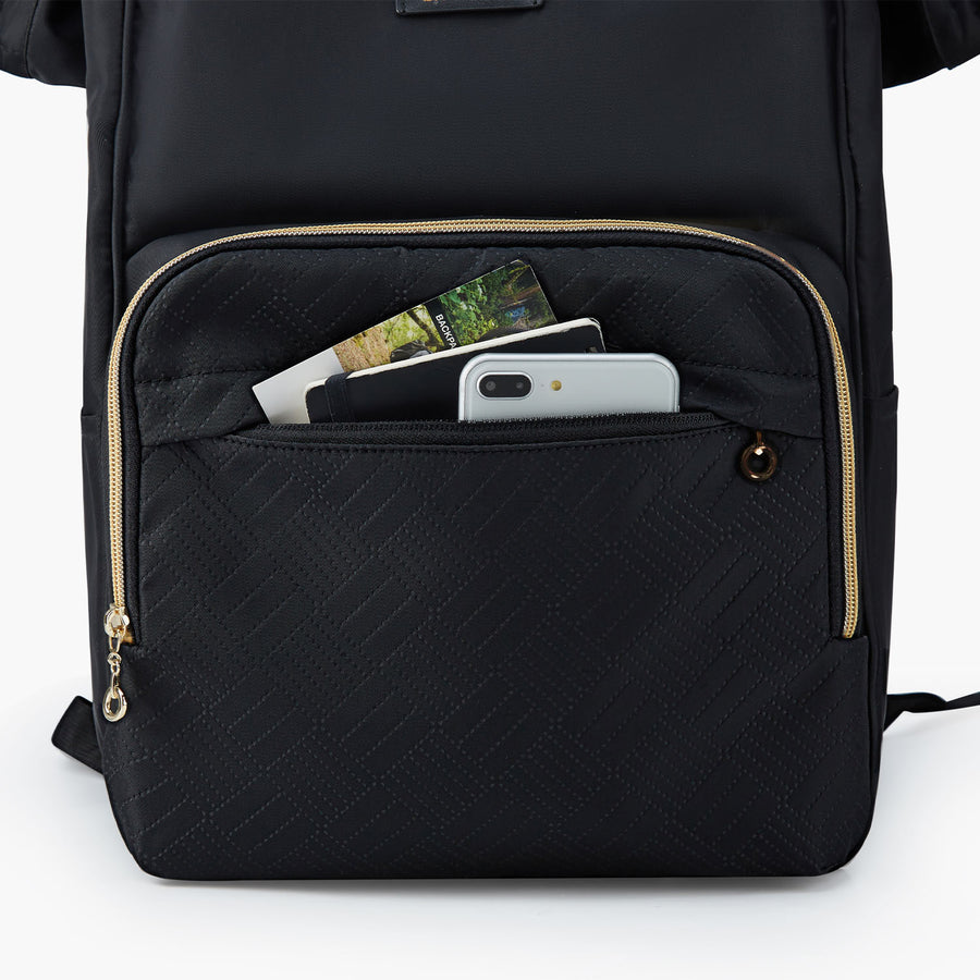Zoraesque Black 15,6 pouces ordinateur portable élégant sac à dos