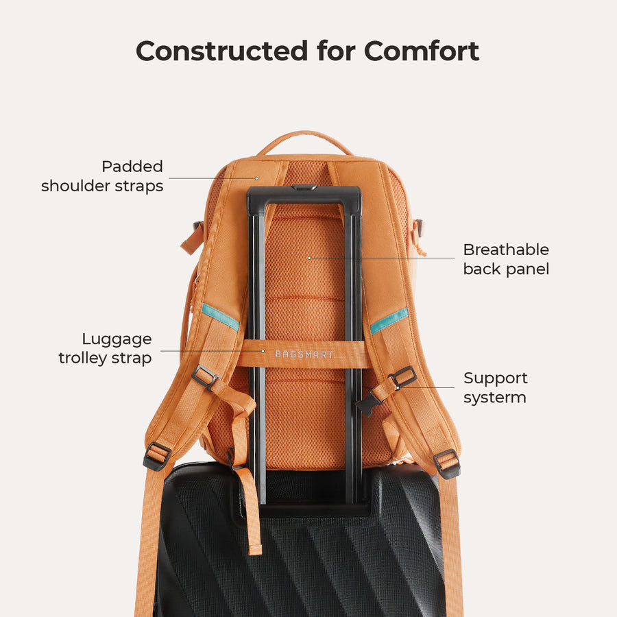 travel backpack for 29L men rust