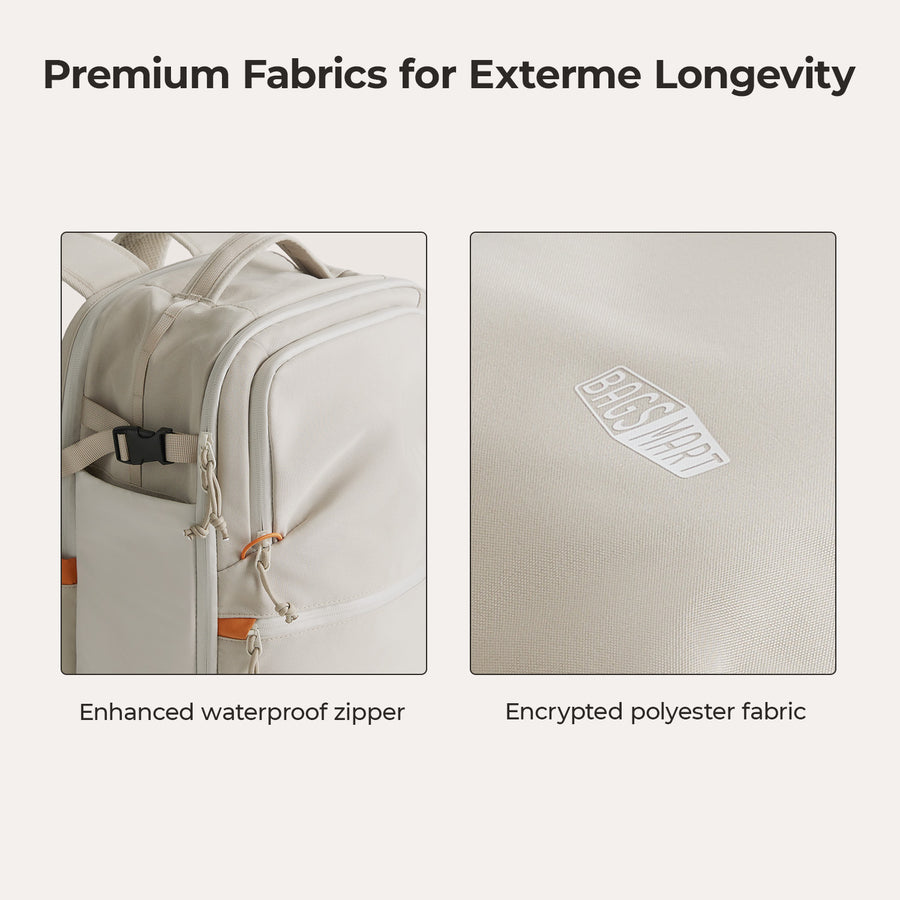 waterproof backpack for travel bone white